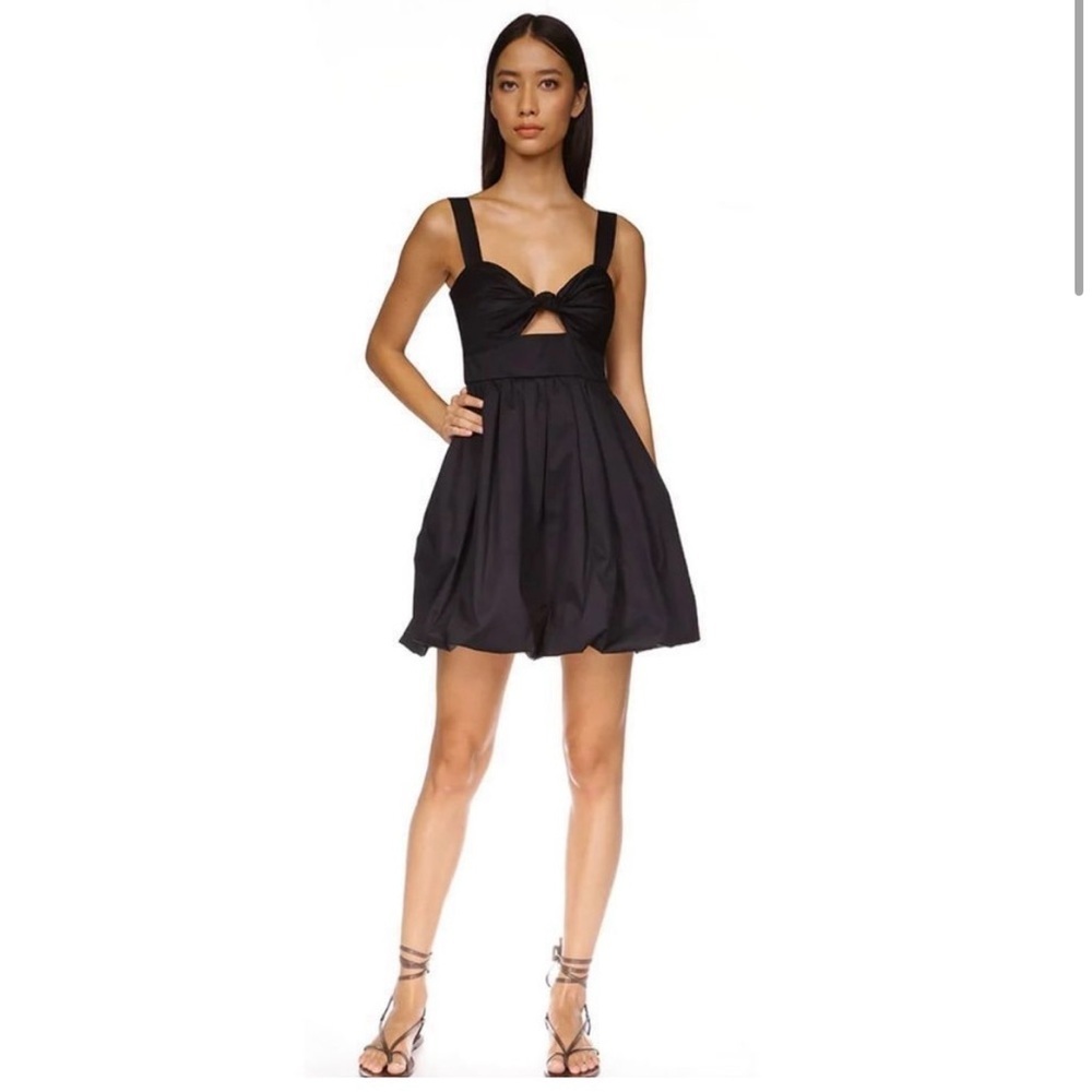 Cara Cara Claribelle Pleated Cutout Poplin mini dress in Black NWT Size 12